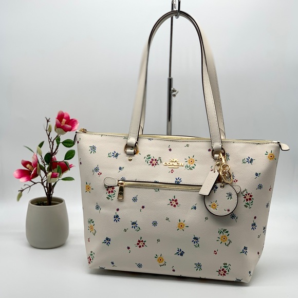 Coach Handbags - Coach Gallery Tote & Bag Charm With Wild Meadow Print